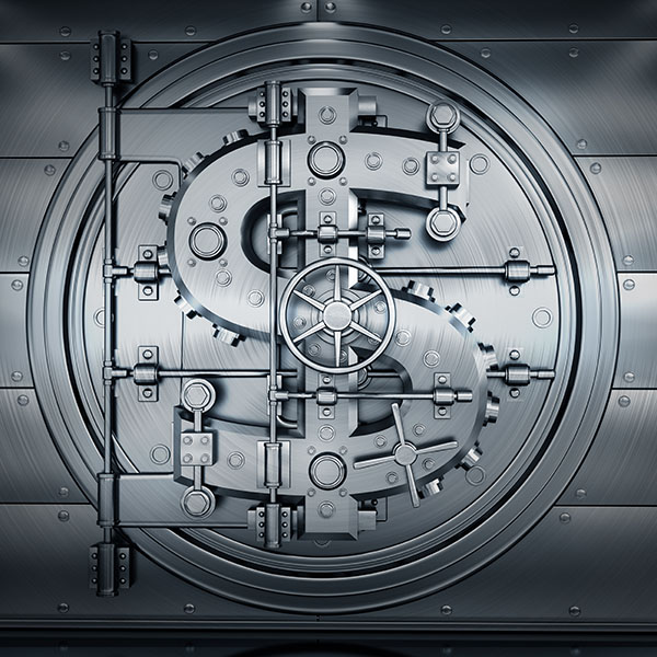 Door of a Secured Bank Vault